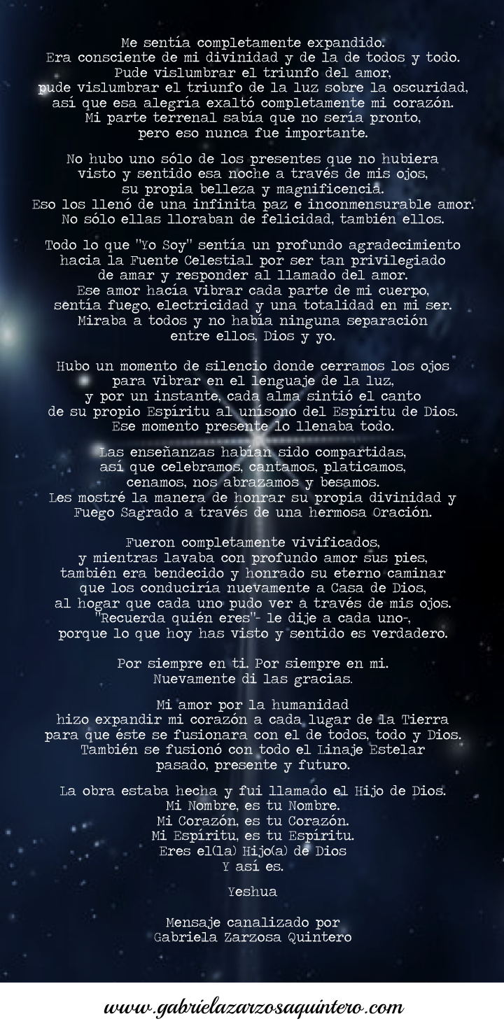 Mensaje de Yeshua de la Última Cena abril