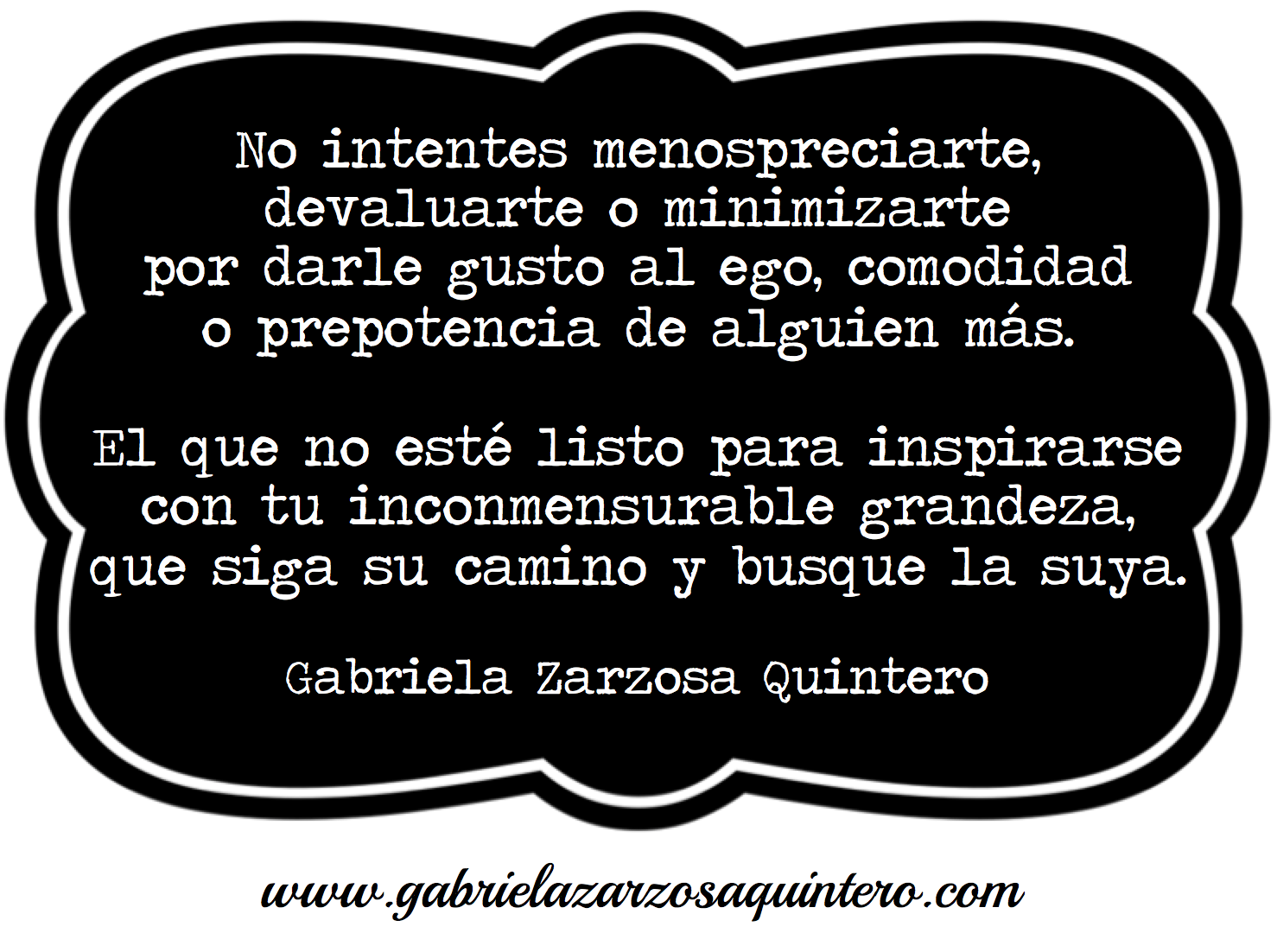 No intentes menospreciarte