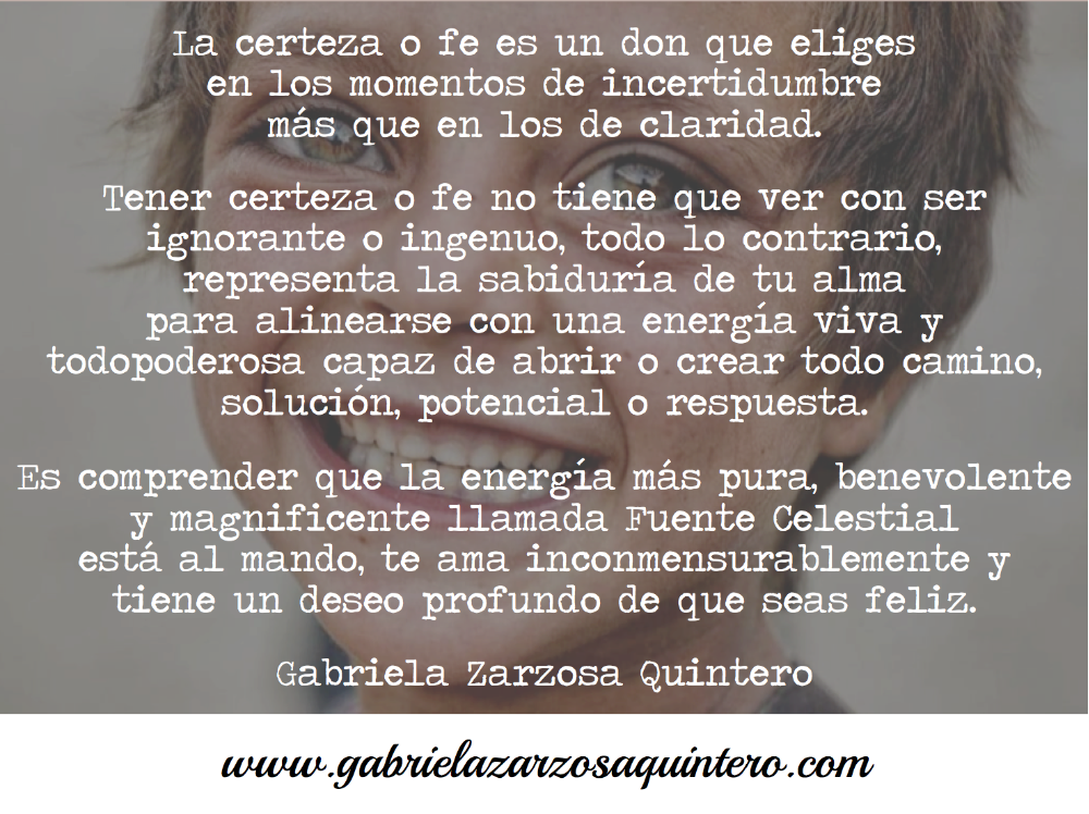 La certeza o fe es un don